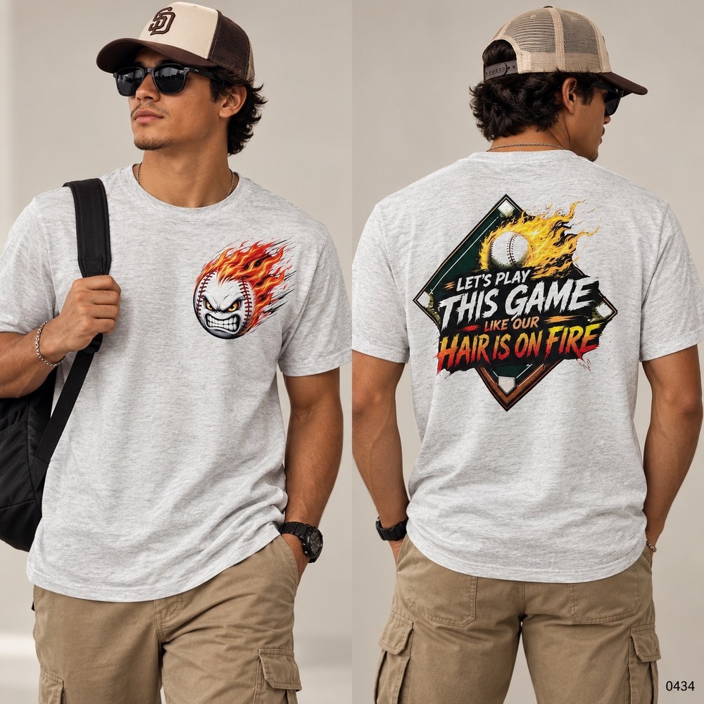 Arizona Jean Co Mens Small Gray Flaming Baseball Graphic T-Shirt 0434